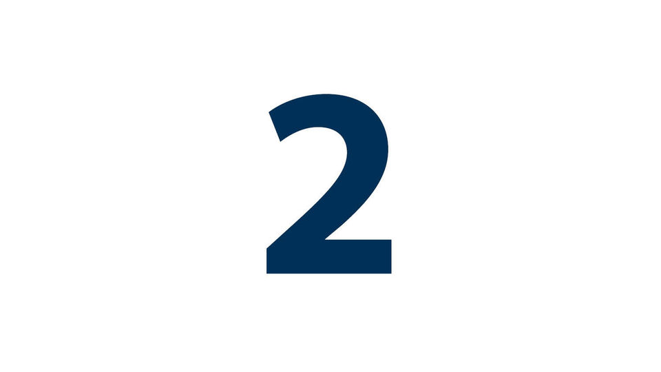 The number "two" can be seen in blue on a white background.