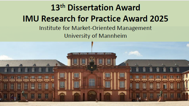 IMU Research for Practice Award 2025 Zu sehen ist das Logo des IMU und der Uni Mannheim
