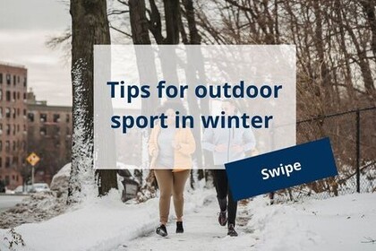 In der Mitte steht: "Tipps für Outdoor-Sport im Winter.". Unten rechts ist das Logo des IFS- Institut für Sport der Universität Mannheim.