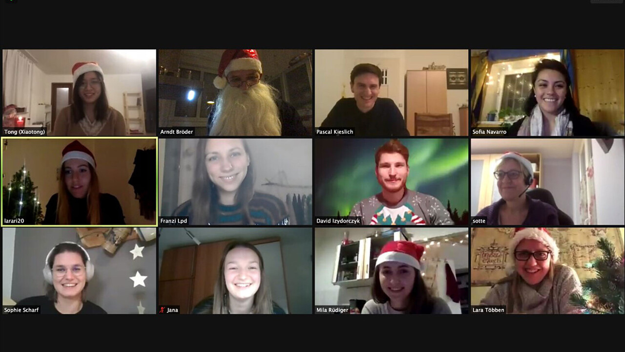 HWS 2020 Gruppenbild des Lehrstuhls aus einem Zoom-Meeting, HWS 2020