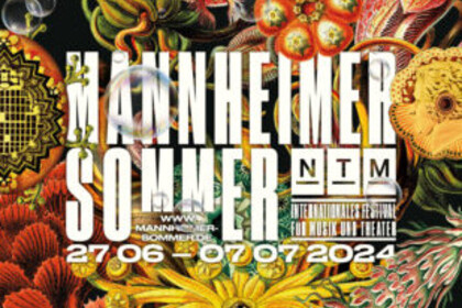 Werbeplakat Mannheimer Sommer mit Blumen