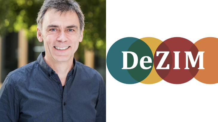 zweigeteiltes Bild: auf der linken Seite sieht man Prof. Dr. Kalter und auf der rechten Seite das Logo von DeZIM
