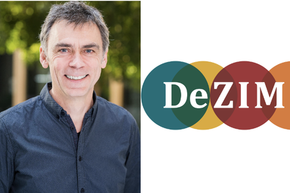 zweigeteiltes Bild: auf der linken Seite sieht man Prof. Dr. Kalter und auf der rechten Seite das Logo von DeZIM