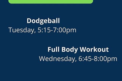 In der Mitt steht:"Neue zusätzliche Kurse: Dodgeball. Dienstag 15:15 bis 19 Uhr und Full Body Workout Mittwochs 18:45 bis 20:00."Unten rechts ist das Logo des IFS- Institut für Sport der Universität Mannheim.