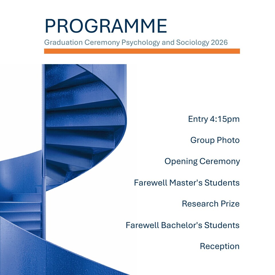 Programmflyer der Abschlussfeier Soziologie 2026 auf englisch