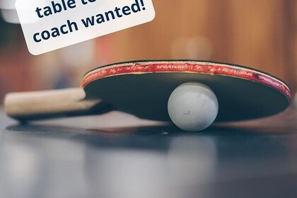 Tischtennisschläger mit Ball. Oben links steht "Tischtennis-Coach gesucht". Unten rechts steht "IFS. Institut für Sport. Universität Mannheim."