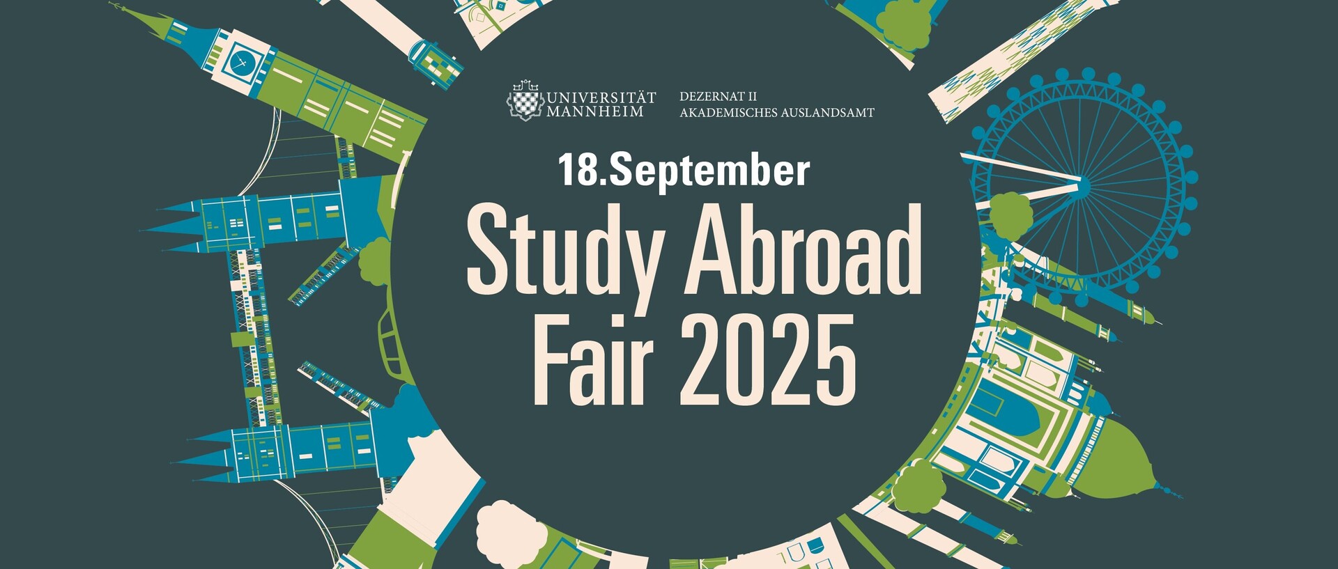 Logo der Study Abroad Fair 2025 am 16.-18. September. 