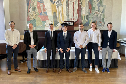 Gruppenbild bei der Disputation von Herrn Gehrlein