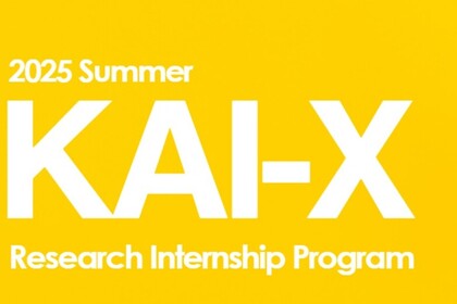 Logo KAI-X Resarch Internship Program 2025 Summer, gelber Hintergrund, weiße Schrift