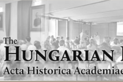 Titelbanner der Zeitschrift 'The Hungarian Historical Review' mit lateinischem Untertitel und historischen Szenen im Hintergrund