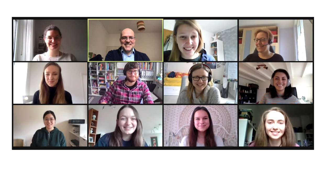FSS 2021 Gruppenbild des Lehrstuhls aus einem Zoom-Meeting, FSS 2021