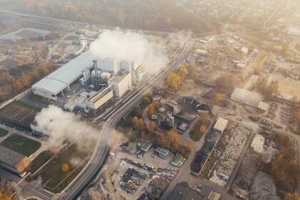 Industriegebiet aus der Vogelperspektive