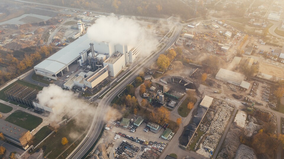 Industriegebiet aus der Vogelperspektive
