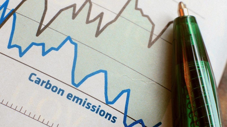Ausschnitt Liniengrafik von Kohlenstoffemissionen