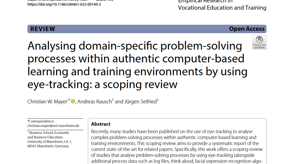 Artikel Analysing domain-specific problem-solving processes