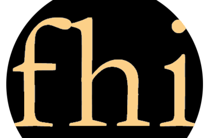 Logo des Fördervereins, die Abkürzung "fhi" auf schwarzem Untergrund. 