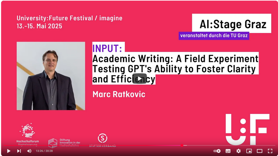 Thumbnail of the YouTube video of Prof. Ratkovic's talk