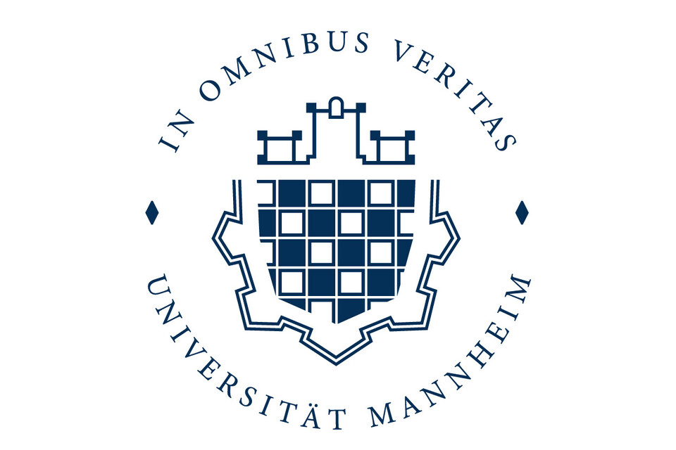 Das Siegel der Universität Mannheim mit dem Motto "In In omnibus veritas suprema lex esto". 