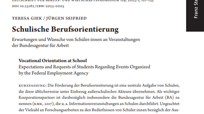 Artikel Schulische Berufsorientierung