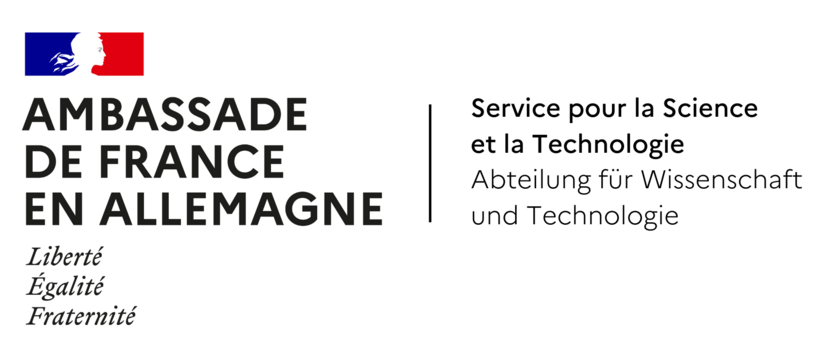 Logo der Abteilung für Wissenschaft und Technologie der französischen Botschaft in Deutschland.