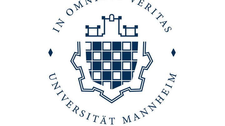Logo der Uni Mannheim in blau auf weißem Hintergrund.