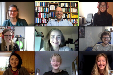 Gruppenbild des Lehrstuhls aus einem Zoom-Meeting, FSS 2020