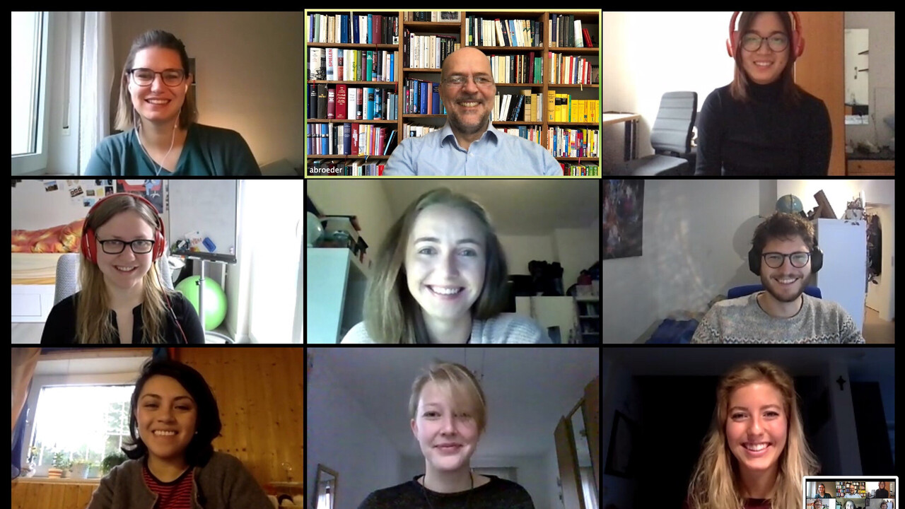 FSS 2020 Gruppenbild des Lehrstuhls aus einem Zoom-Meeting, FSS 2020