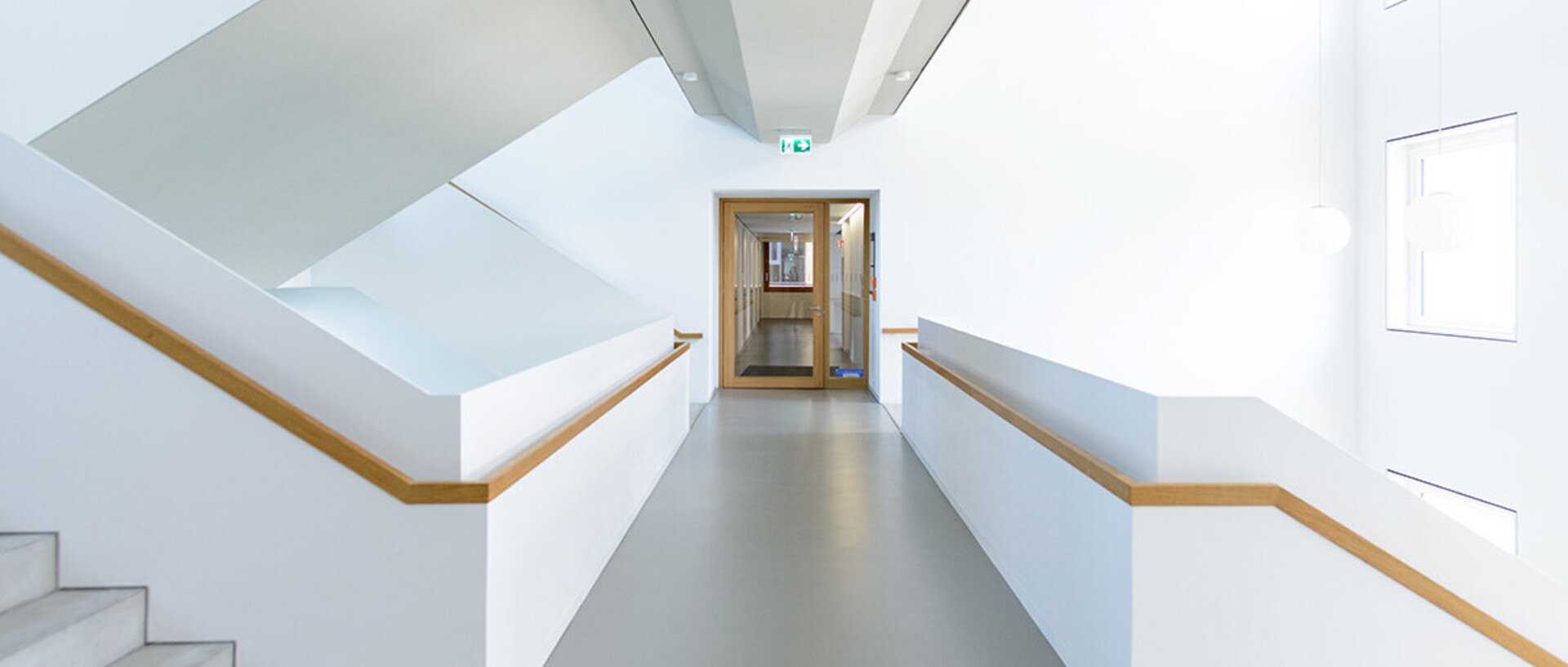 white staircase