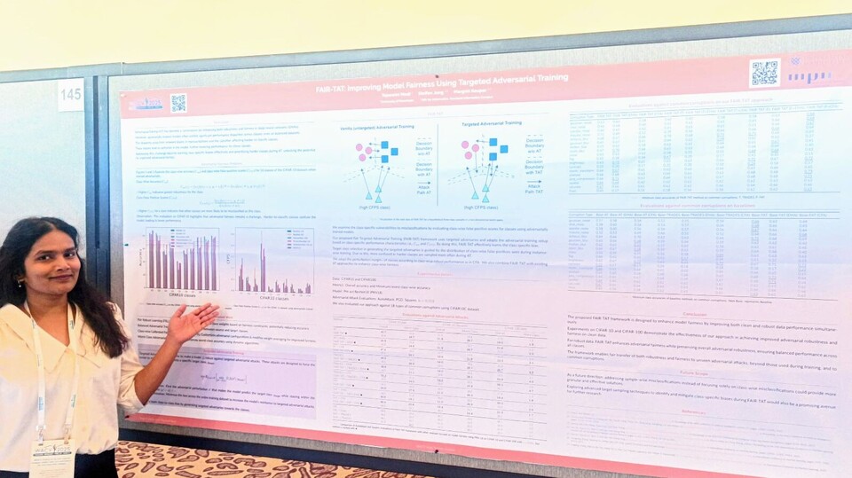 Tejaswini Medi at WACV25 Tejaswini Medi presenting her poster at WACV25.