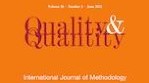 Logo von Quality and Quantity. Rote Schrift auf orangem Grund