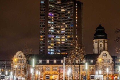 Mannheimer Bahnhof bei Nacht.