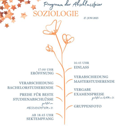 Programm der Abschlussfeier für Soziologie auf deutsch